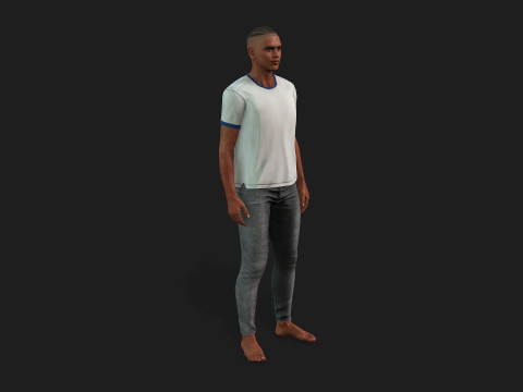 Realistic Black Male Fully Rigged And Textured 3D Model