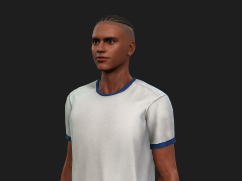 Realistic Black Male Fully Rigged And Textured 3D Model