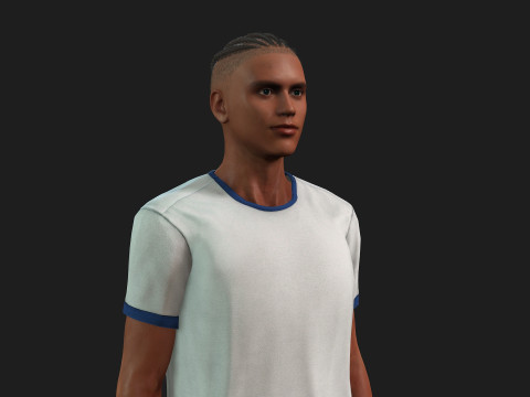 Realistic Black Male Fully Rigged And Textured 3D Model