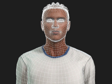 Realistic Black Male Fully Rigged And Textured 3D Model