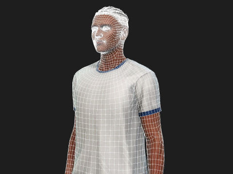 Realistic Black Male Fully Rigged And Textured 3D Model