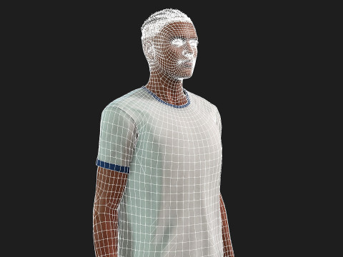 Realistic Black Male Fully Rigged And Textured 3D Model