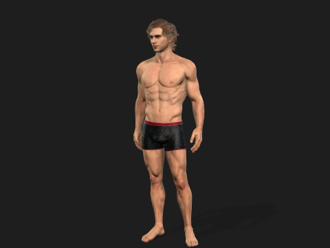 Muscular Man Model Game AND Animation Ready Modelo 3D