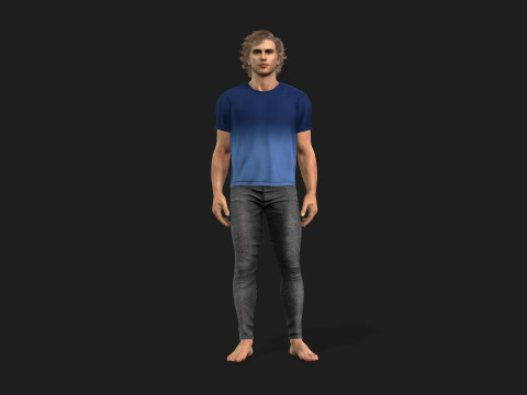 Muscular Man Model Game AND Animation Ready 3D Model