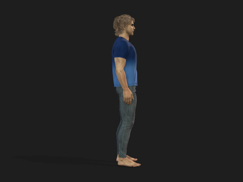 Muscular Man Model Game AND Animation Ready Modelo 3D