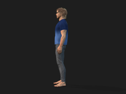 Muscular Man Model Game AND Animation Ready Modelo 3D