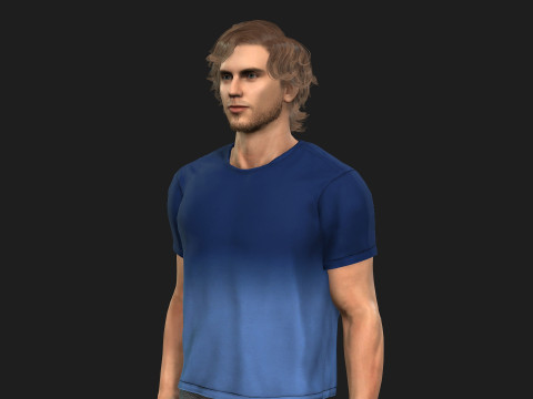 Muscular Man Model Game AND Animation Ready Modelo 3D