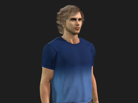 Muscular Man Model Game AND Animation Ready Modelo 3D