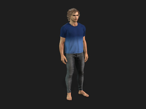 Muscular Man Model Game AND Animation Ready Modelo 3D