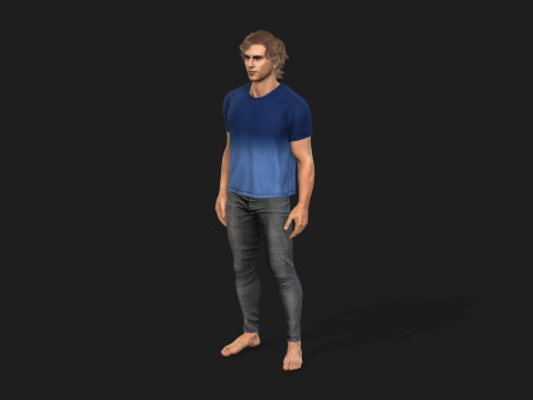 Muscular Man Model Game AND Animation Ready Modelo 3D