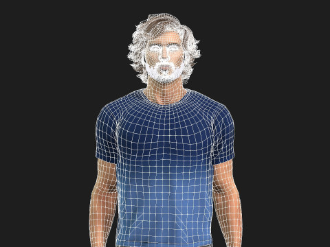 Muscular Man Model Game AND Animation Ready Modelo 3D