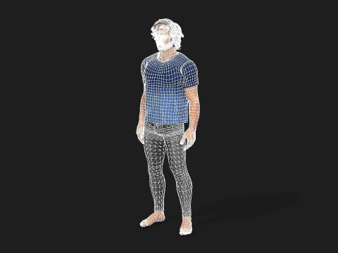 Muscular Man Model Game AND Animation Ready Modelo 3D