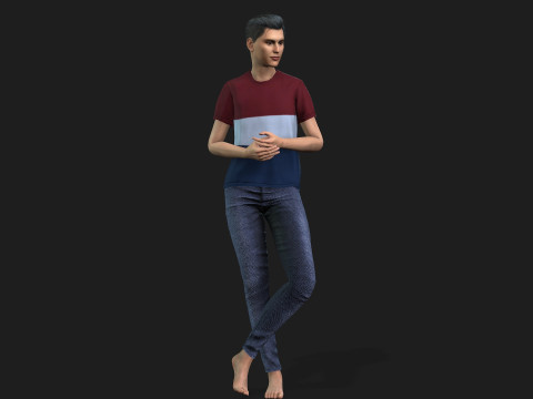 Young Boy 3D Character Rigged and Textured 3D Model