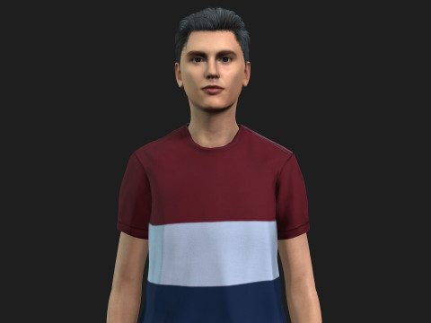 Young Boy 3D Character Rigged and Textured 3Dモデル