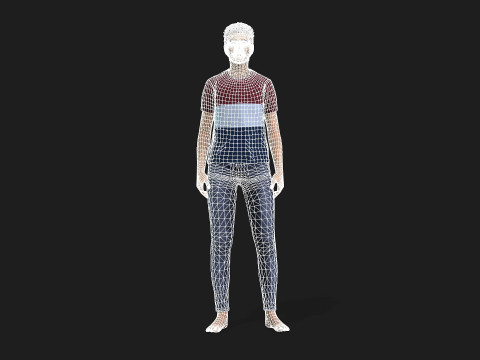 Young Boy 3D Character Rigged and Textured 3Dモデル