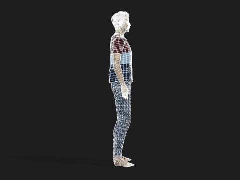 Young Boy 3D Character Rigged and Textured 3Dモデル