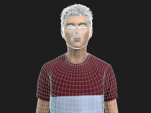 Young Boy 3D Character Rigged and Textured 3Dモデル