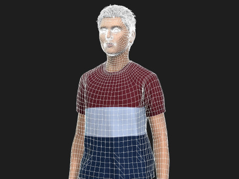 Young Boy 3D Character Rigged and Textured 3Dモデル