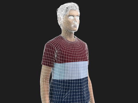Young Boy 3D Character Rigged and Textured 3Dモデル