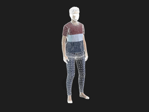 Young Boy 3D Character Rigged and Textured 3Dモデル