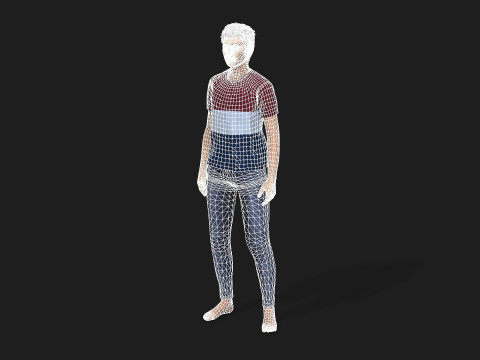 Young Boy 3D Character Rigged and Textured 3Dモデル