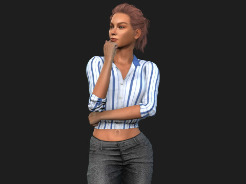 Realistic Female Character 3D Модель