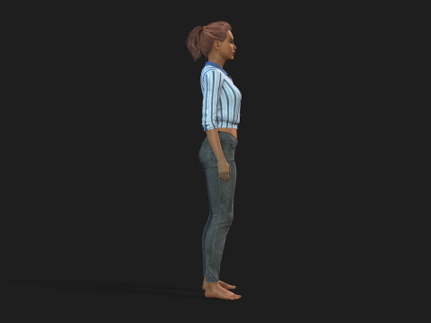 Realistic Female Character Model 3D