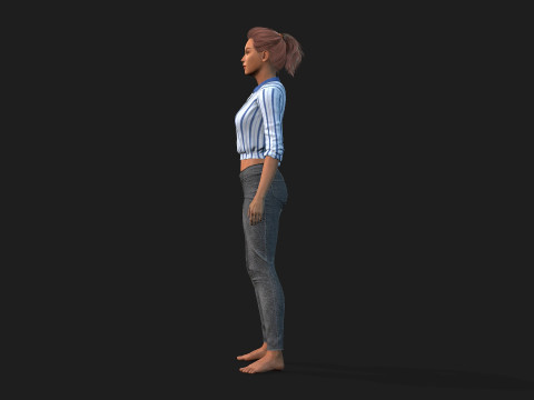 Realistic Female Character Model 3D