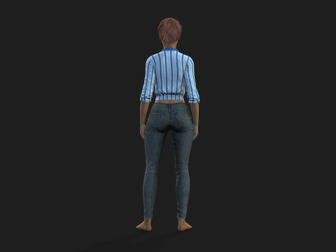 Realistic Female Character Model 3D