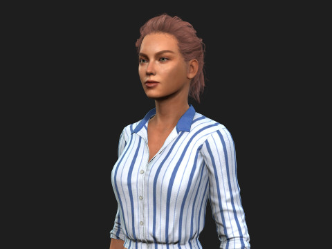 Realistic Female Character Model 3D