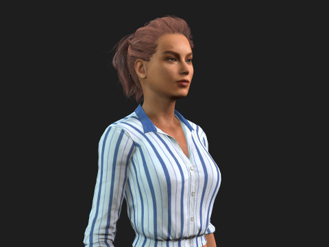 Realistic Female Character Model 3D