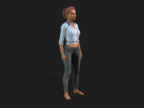 Realistic Female Character Model 3D