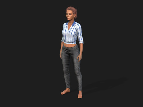 Realistic Female Character Model 3D