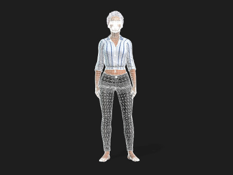 Realistic Female Character Model 3D