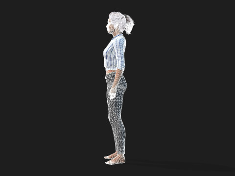 Realistic Female Character Model 3D