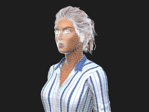 Realistic Female Character Model 3D