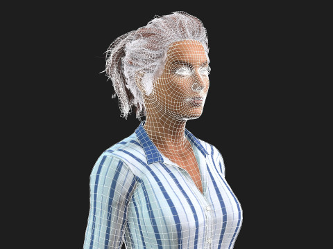 Realistic Female Character Model 3D