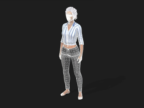 Realistic Female Character Model 3D