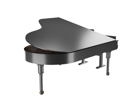 Black Grand Piano Low poly High Quality 3D Asset Modello 3D