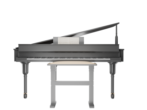 Black Grand Piano Low poly High Quality 3D Asset Modello 3D
