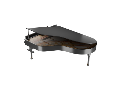 Black Grand Piano Low poly High Quality 3D Asset Modello 3D