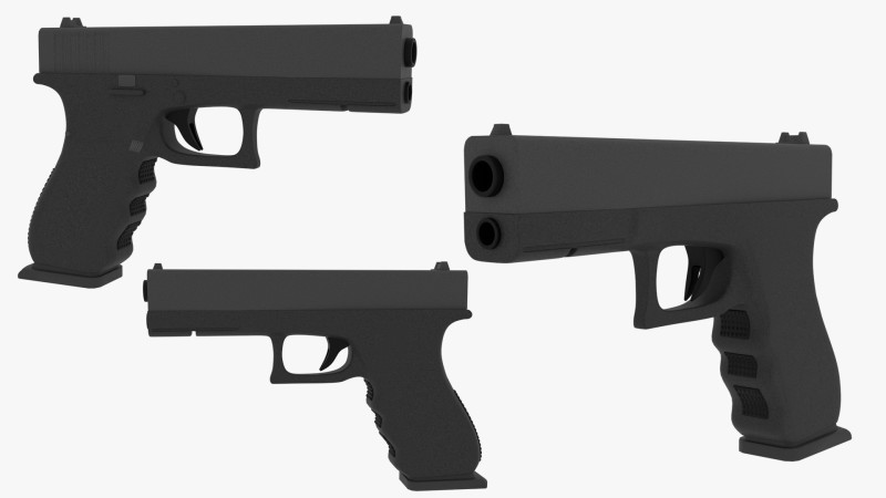 Modern pistol Modelo 3D .c4d .max .obj .3ds .fbx .stl .blend