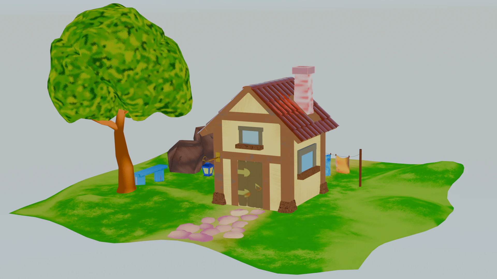 House outside of the city 3D Model .c4d .max .obj .3ds .fbx .stl .blend 