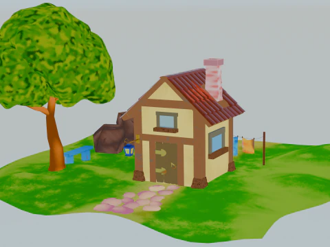 街の外の家 3Dモデル