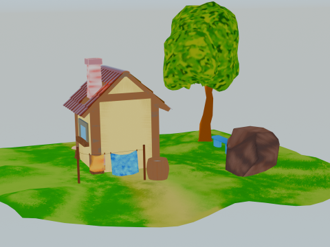 House outside of the city 3D 模型