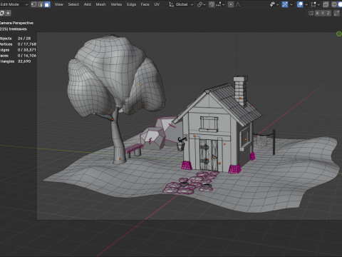 House outside of the city 3D 模型