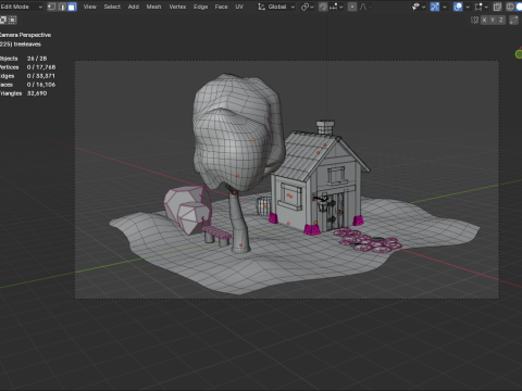 House outside of the city 3D 模型