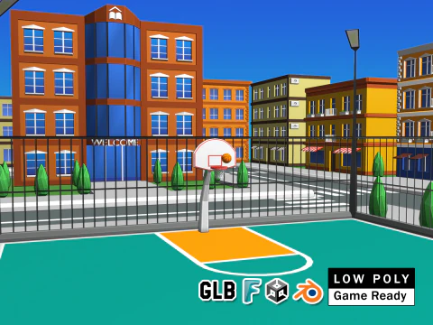 Urban City'de Basketbol Sahası 3D Model
