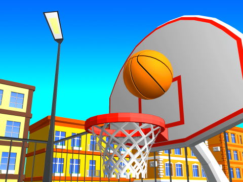 Basketball Court in Urban City 3D Модель