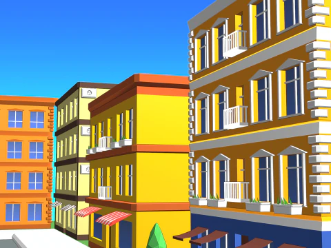 Basketball Court in Urban City 3D Model